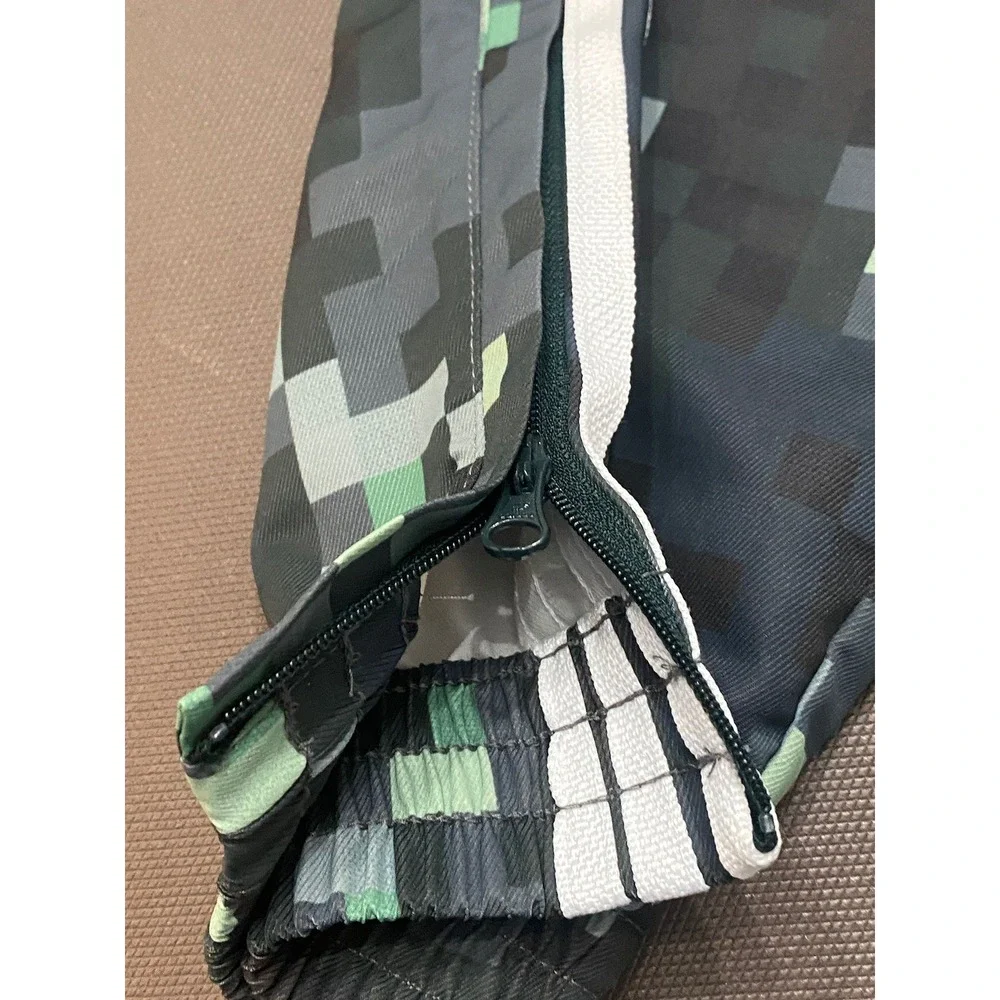 Adidas Originals Minecraft Movie Track Pants Green‎ Small Striped Nylon Jogger